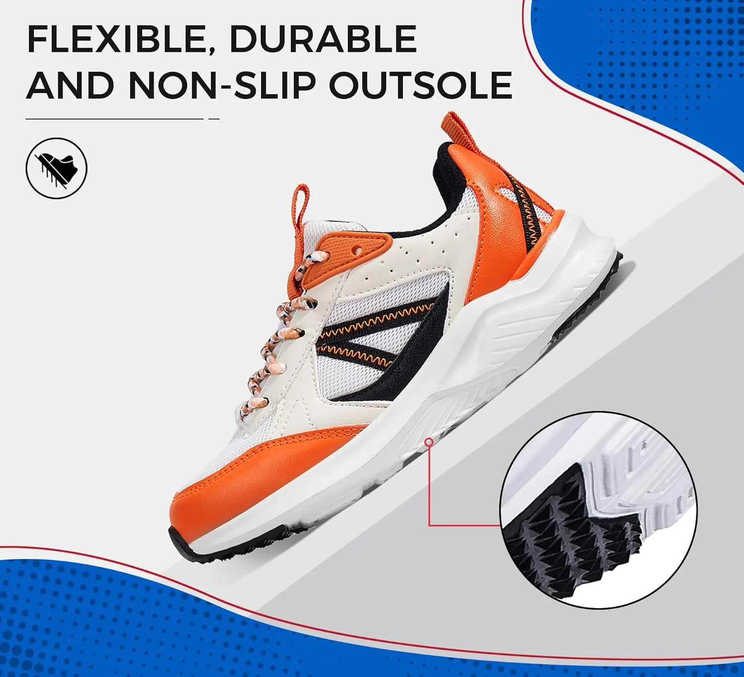 LUCKY STEP Kids Fashion Sneakers for Boys Girls Tennis Casual Athletic Running Shoes Breathable Lace-up Cushioned Trainers Walking Footwear Toddler