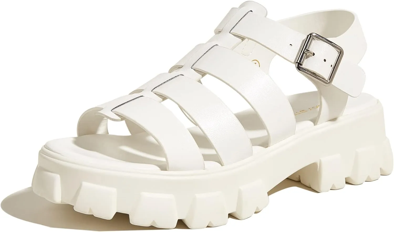 LUCKY STEP Women 's Platform Wedge Sandals Open Toe Adjustable Ankle Strap Chunky Heel