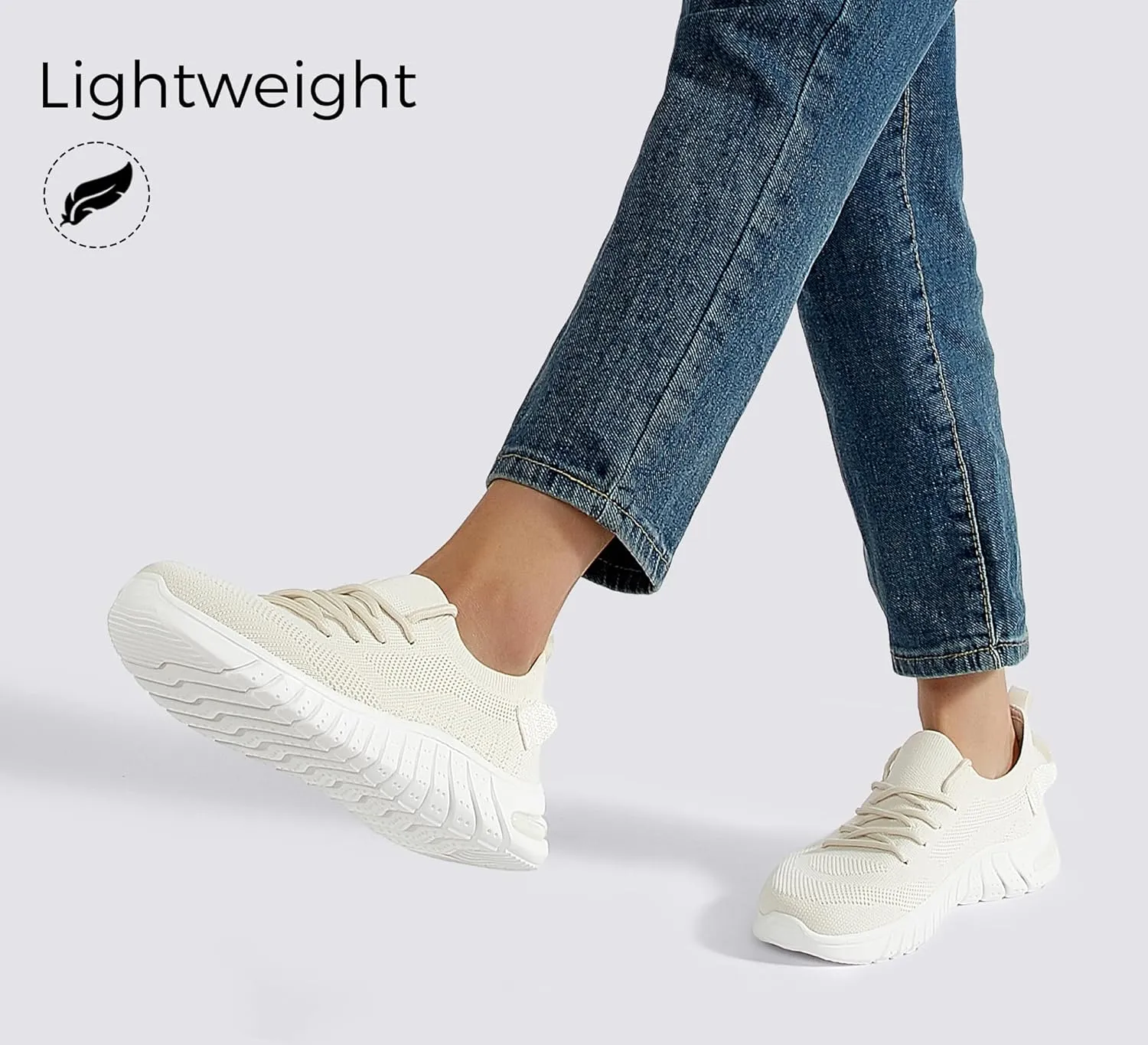LUCKY STEP Women's Mesh Slip on Sneakers Lightweight Breathable Wide Width Walking Shoes Nursing Casual Gym Workout Tennis Footwear