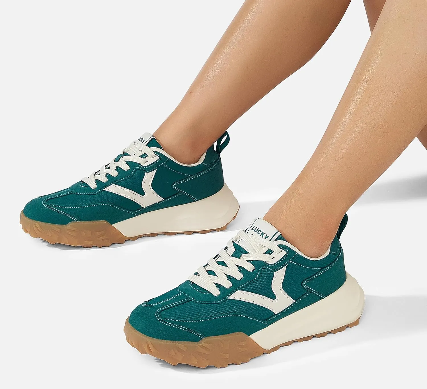 LUCKY STEP Women's Platform Tennis Walking Shoe Retro Chunky Casual Breathable Durable Deluxe Fashion Skate Sneaker