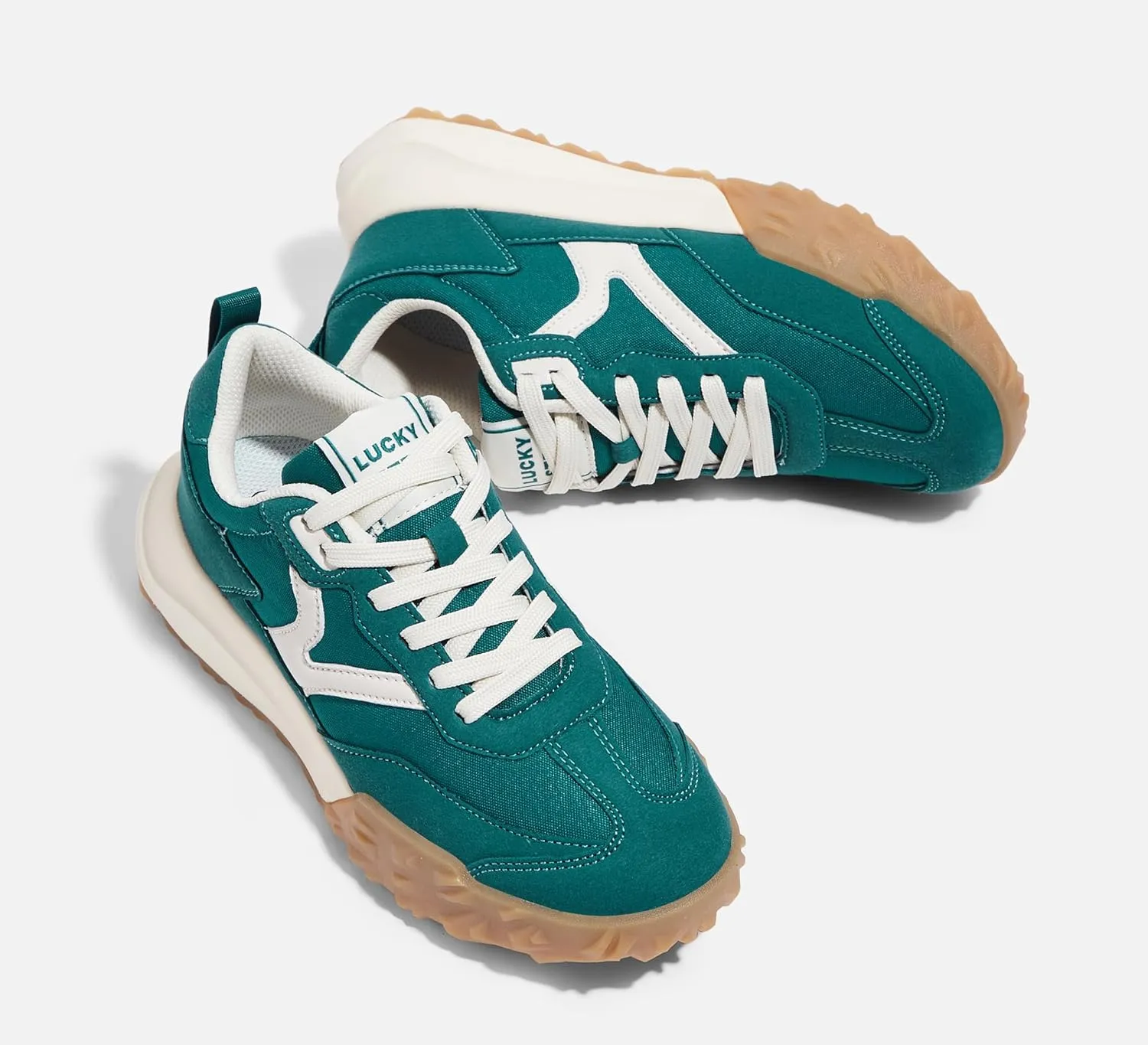 LUCKY STEP Women's Platform Tennis Walking Shoe Retro Chunky Casual Breathable Durable Deluxe Fashion Skate Sneaker