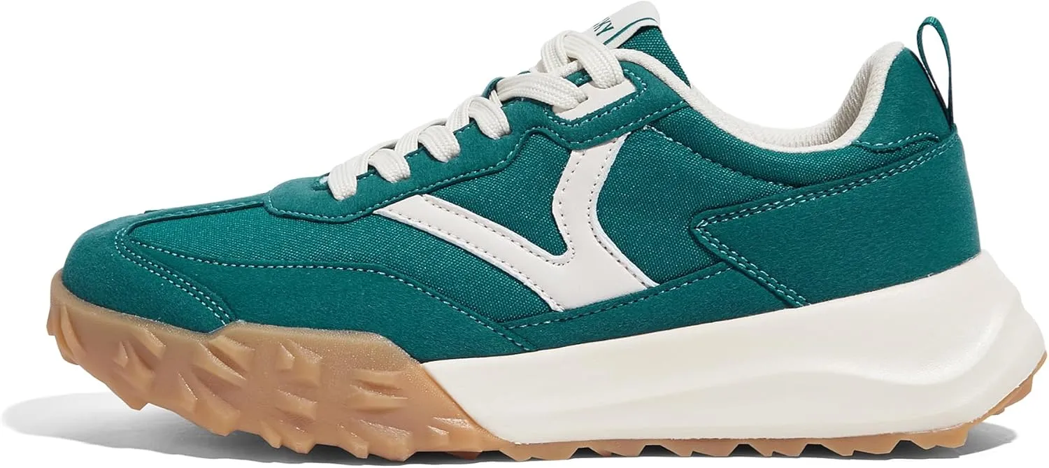 LUCKY STEP Women's Platform Tennis Walking Shoe Retro Chunky Casual Breathable Durable Deluxe Fashion Skate Sneaker