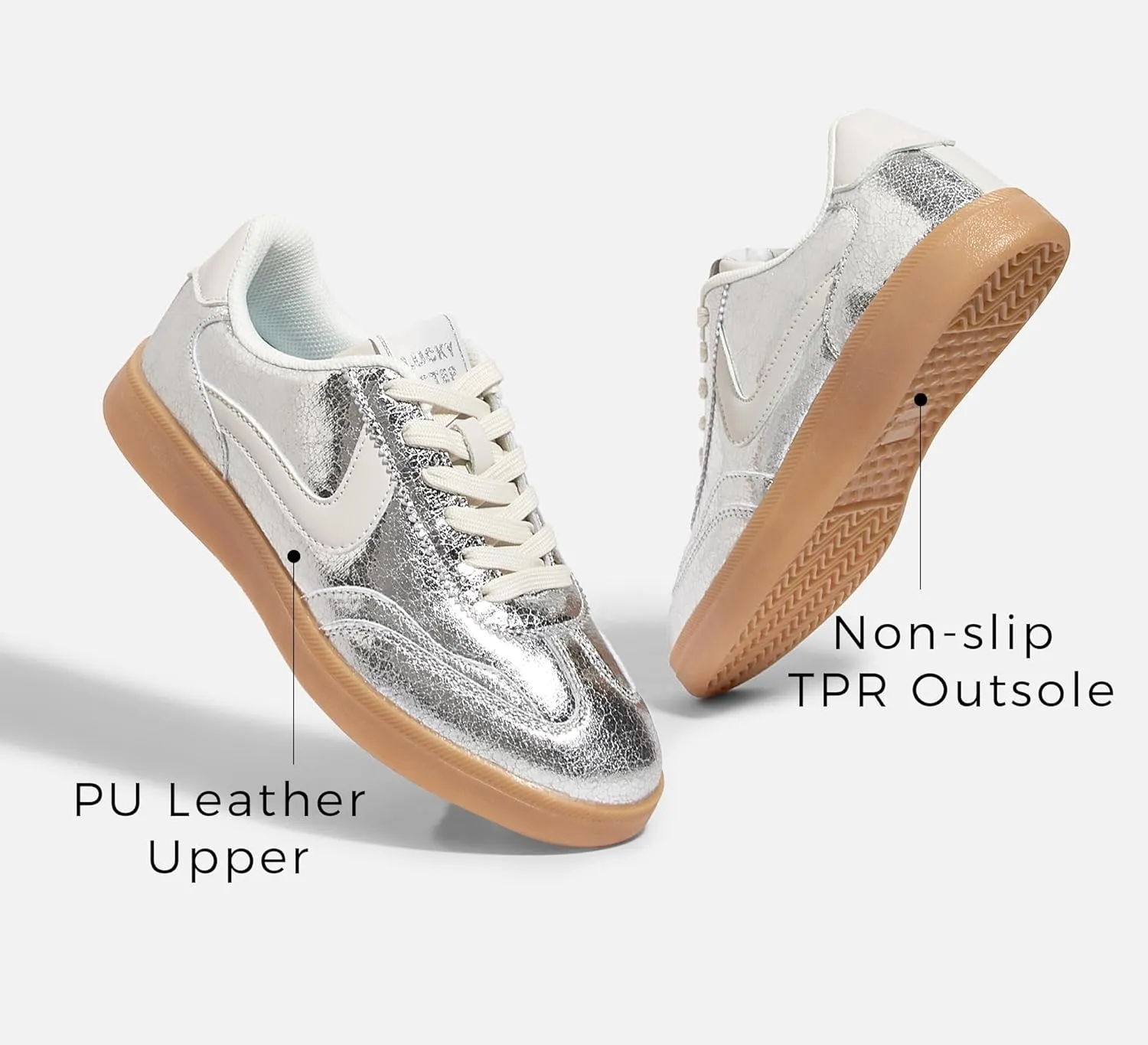LUCKY STEP Women's Retro Fashion Sneakers Classic Casual Walking Shoes Non Slip Comfort Skate Shoes