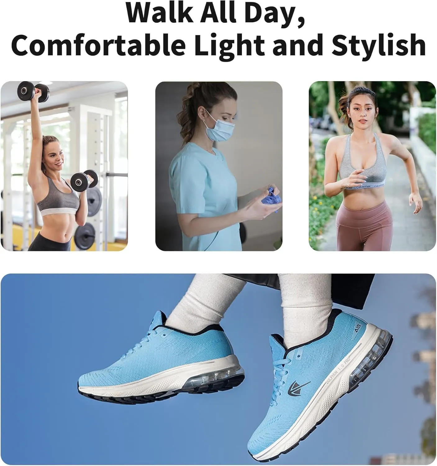MAFEKE Womens Wide Toe Box Running Shoes Air Arch Support Tennis Athletic Sneakers Orthotic Walking Shoes for Plantar Fasciitis Pain Relief US 6-11