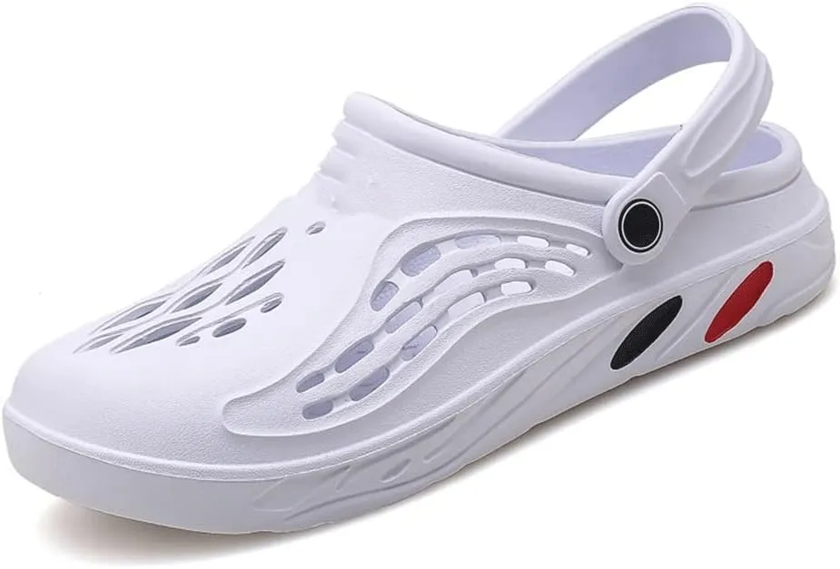 Men Sandals Lightweight Casual Shoes Soft Sole Hole Shoes Slides Men Clogs Outdoor Beach Falt Slippers(OneColor,40 Code)