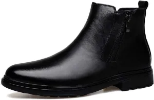 Men's Genuine Cowhide Chelsea Boots,Fashion Oxford Boots,Casual Chukka Boots,Men's Outdoor Business Casual Boots,Zipper,Hand Stitching,Formal Shoes