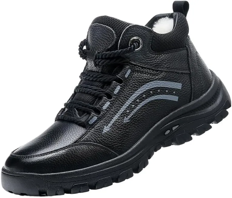 Men's Outdoor Anti-Slip Cotton Shoes Winter Casual Velvet Warm Snow Boots Oxford Lace Up Low Top Anti-Slip Outdoor Shoes for Men