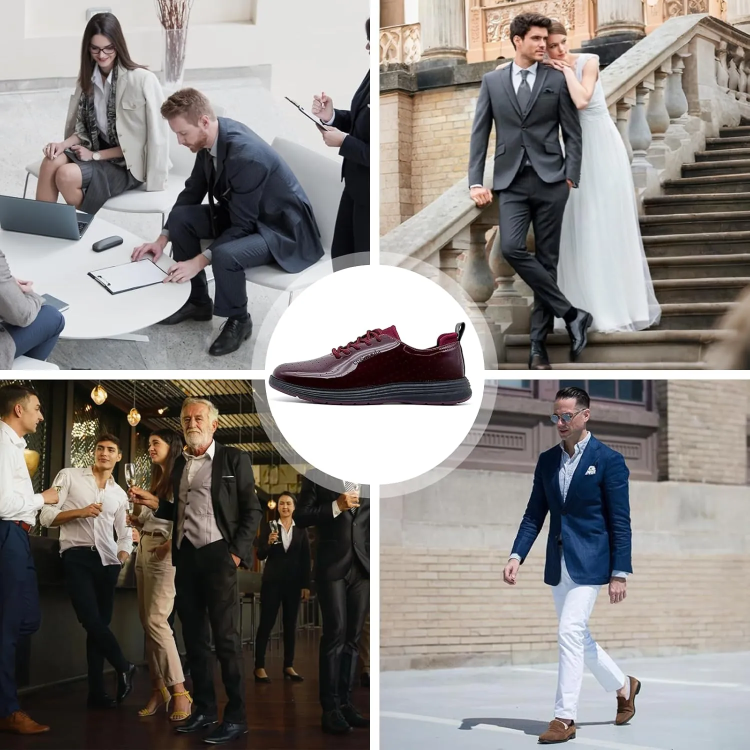 Men's Oxfords Shoes Dress Shoes Classic Business Casual Shoes, Dress Sneakers Formal Lace Up Derby Sneakers for Men