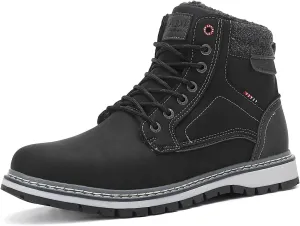Mens Snow Boots Warm Winter Boots Non Slip Fur Lined Outdoor Shoes