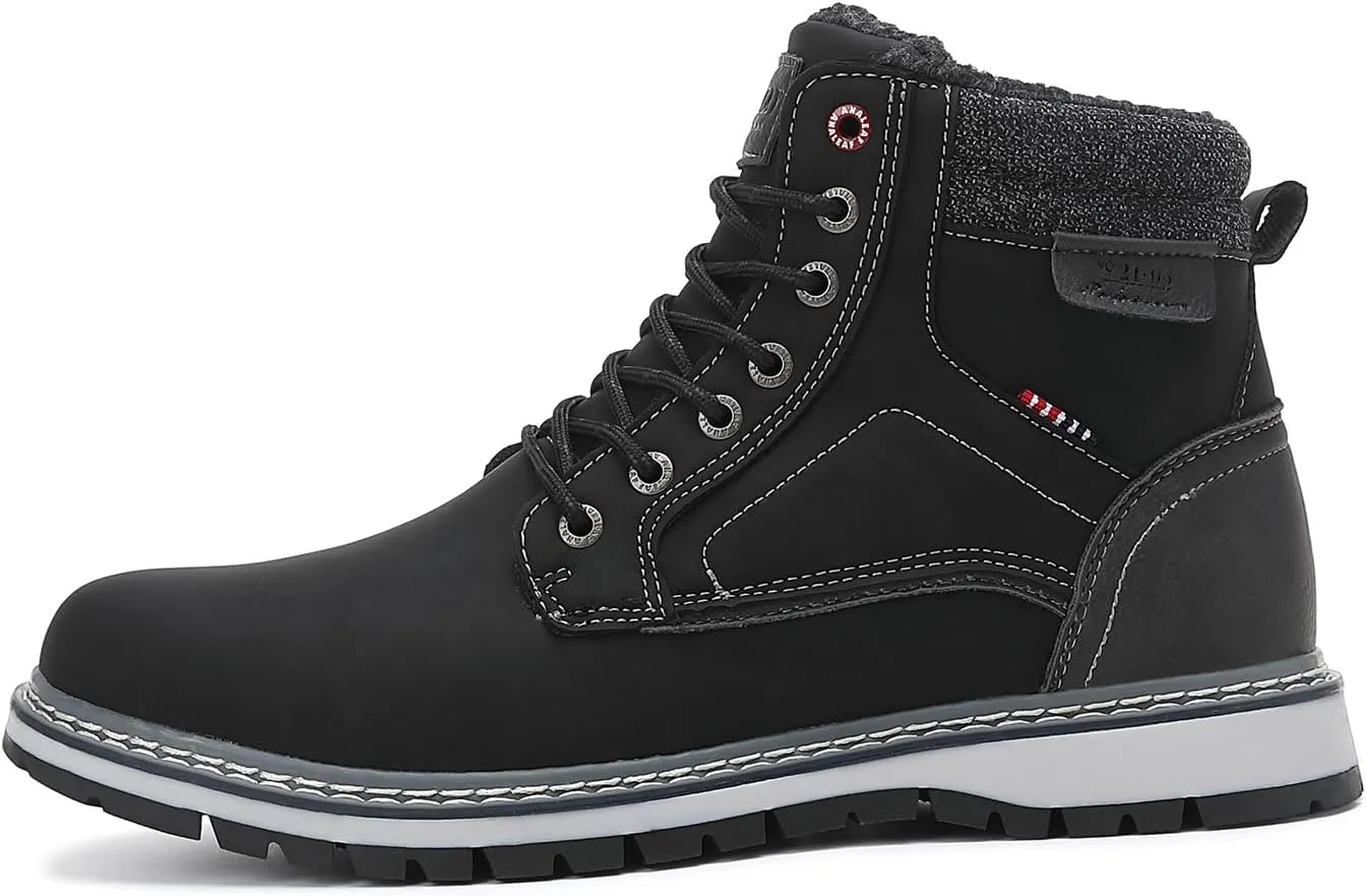 Mens Snow Boots Warm Winter Boots Non Slip Fur Lined Outdoor Shoes