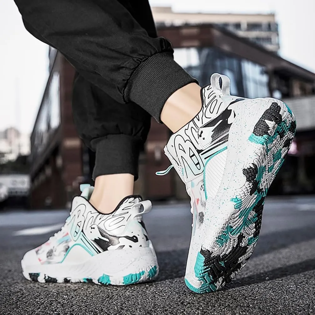 Men's Women's Basketball Shoes High Top Ultra-Light Fashion Anti Slip Breathable Sneakers