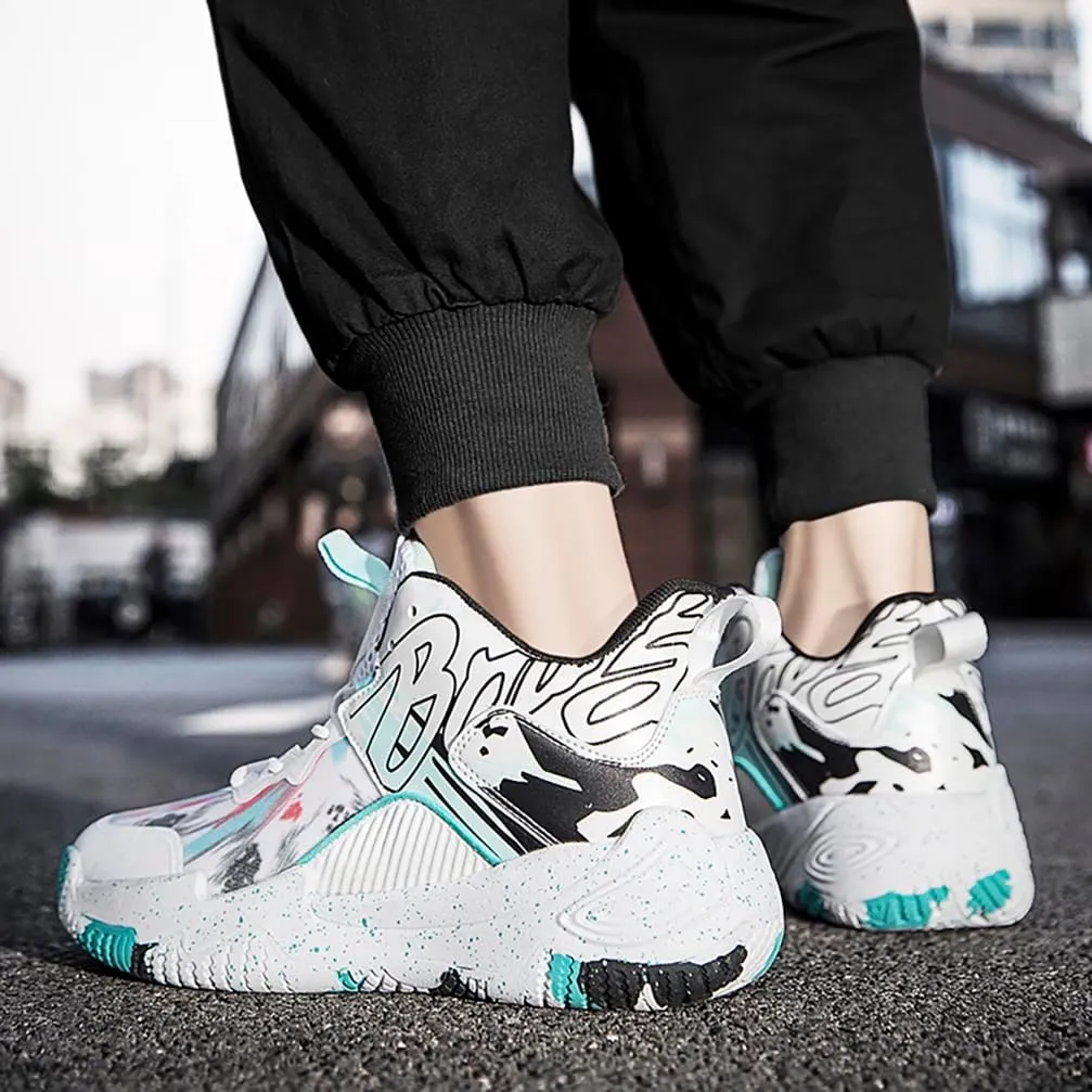 Men's Women's Basketball Shoes High Top Ultra-Light Fashion Anti Slip Breathable Sneakers