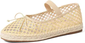 mikarka Flats for Women: Woven Ballet Flats Shoes for Women - Knot Espadrilles for Women Round Toe Mary Jane Flats Loafers, Inspired by Raffia