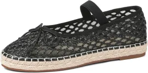 mikarka Flats for Women: Woven Ballet Flats Shoes for Women - Knot Espadrilles for Women Round Toe Mary Jane Flats Loafers, Inspired by Raffia