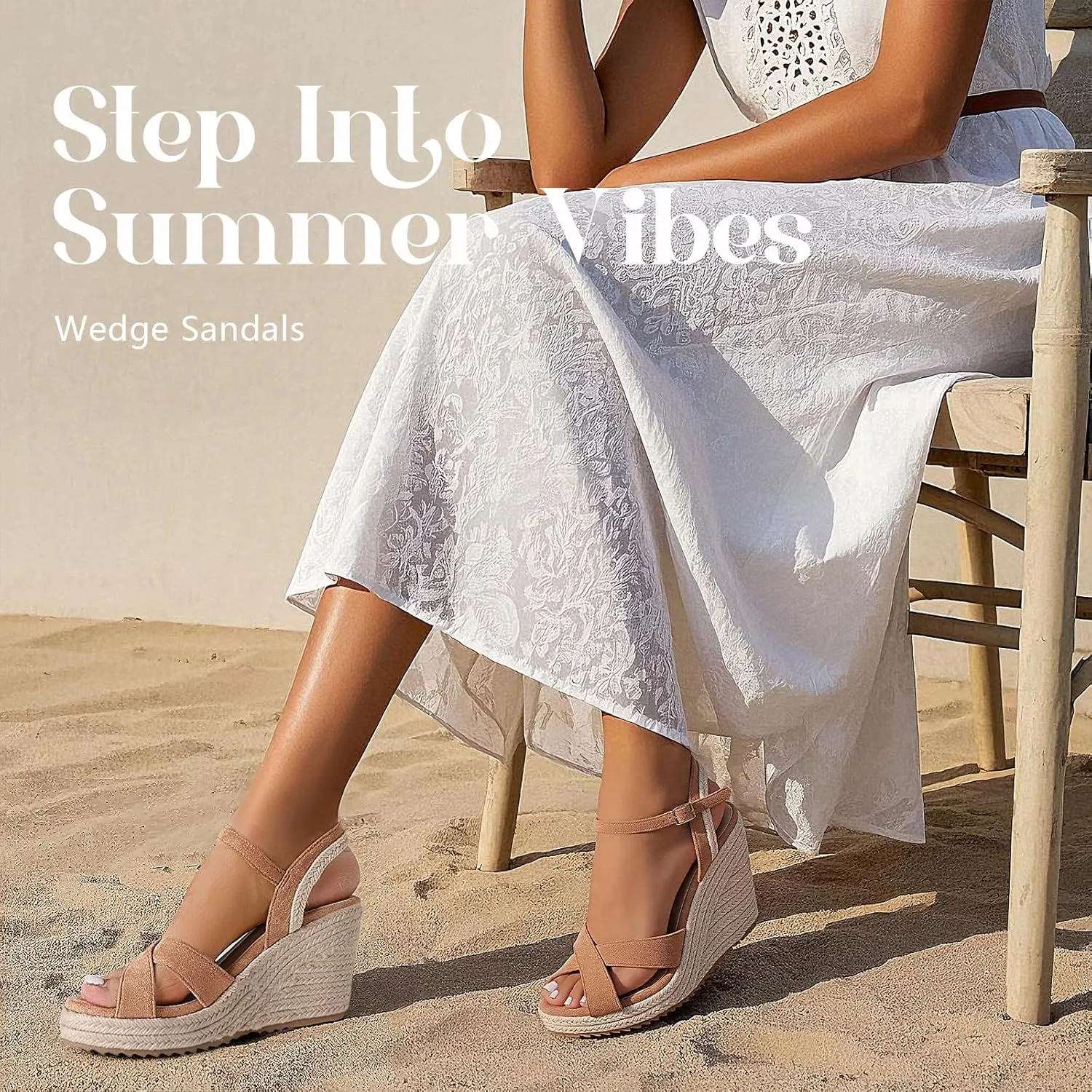 mikarka Women's Espadrille Wedge Sandals: Ankle Strap Platform Open Toe Wedges - Stylish High Heel Dressy Summer Wedges for Women, Inspired by Espadrilles