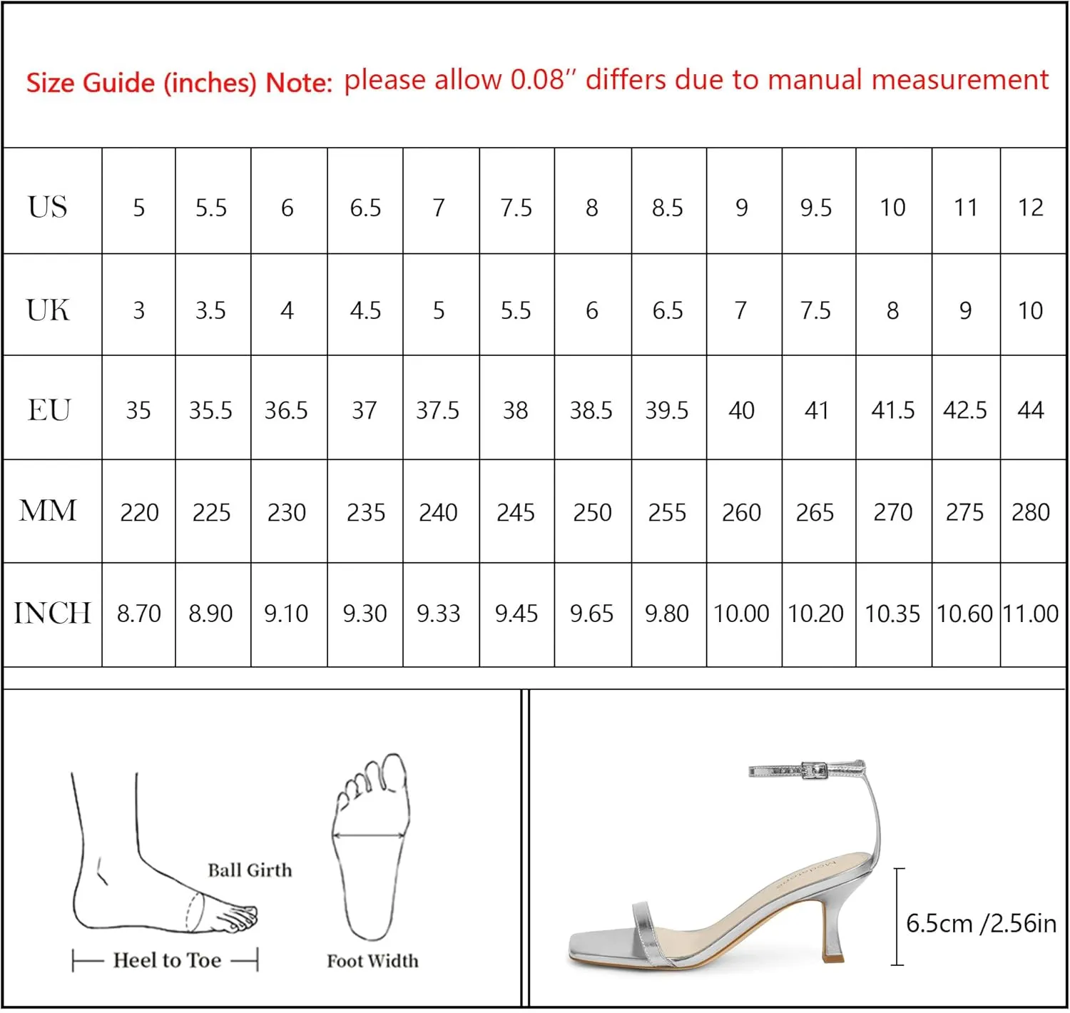 Modatope Womens Heeled Sandals Square Open Toe Kitten Heel Ankle Strap Heels for Women Daily Party Wedding Wear