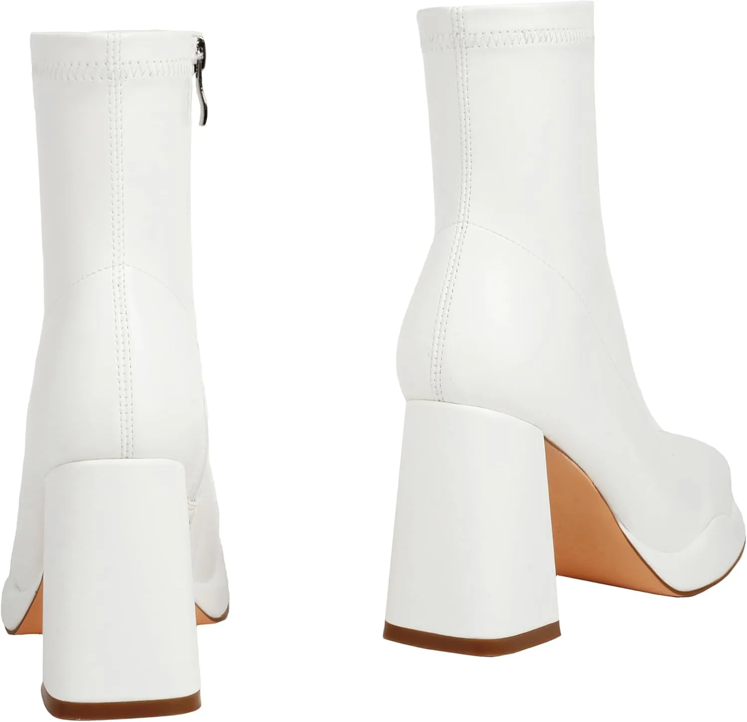 Mofirdast Gogo Boots Platform Chunky Heel Ankle Boots for Women, Square Toe Mid Calf Boots with Side Zippers for Party, Cosplay, or Dance
