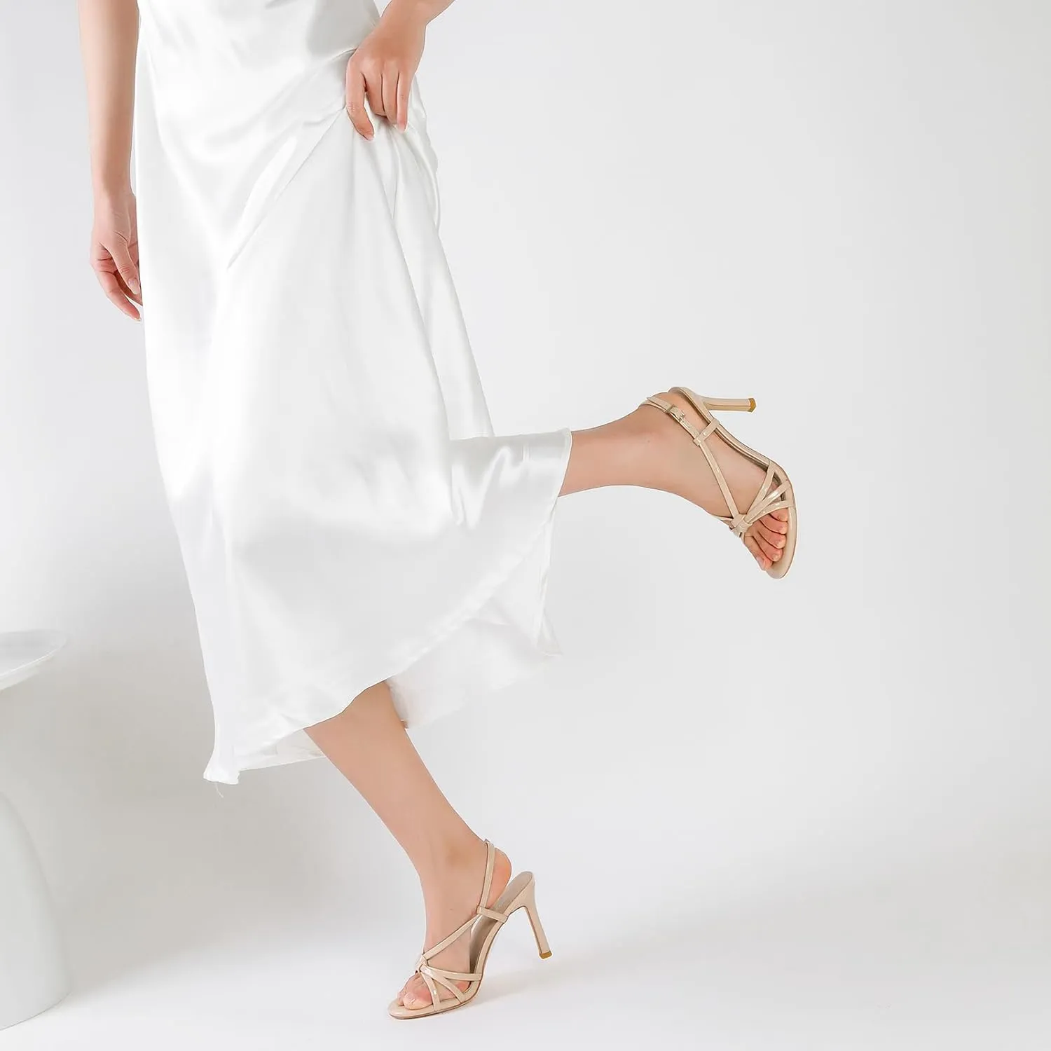 Mostrin Heels For Women Sexy Strappy Heels Comfortable Ankle Strap Heel Open Toe Stiletto High Heeled Sandals For Party,Night Out,Daily