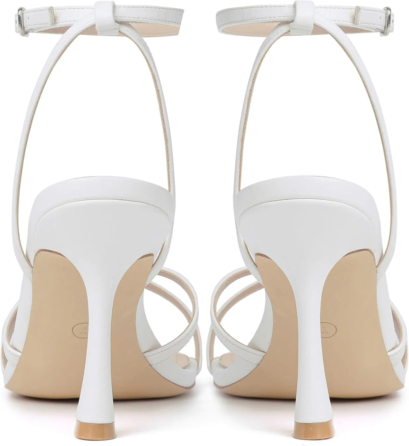 Mostrin Strappy Heels for Women Lace Up Ankle Strap Round Open Toe Stiletto High Heels Women's Heeled Sandals for Prom, Party, Daily