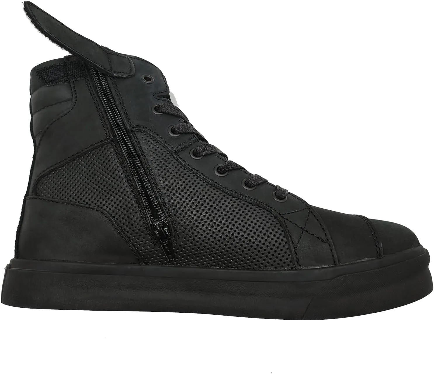 Motorcycle Boots Leather Breathable Street Riding Shoes with Ankle Support and Side Zipper
