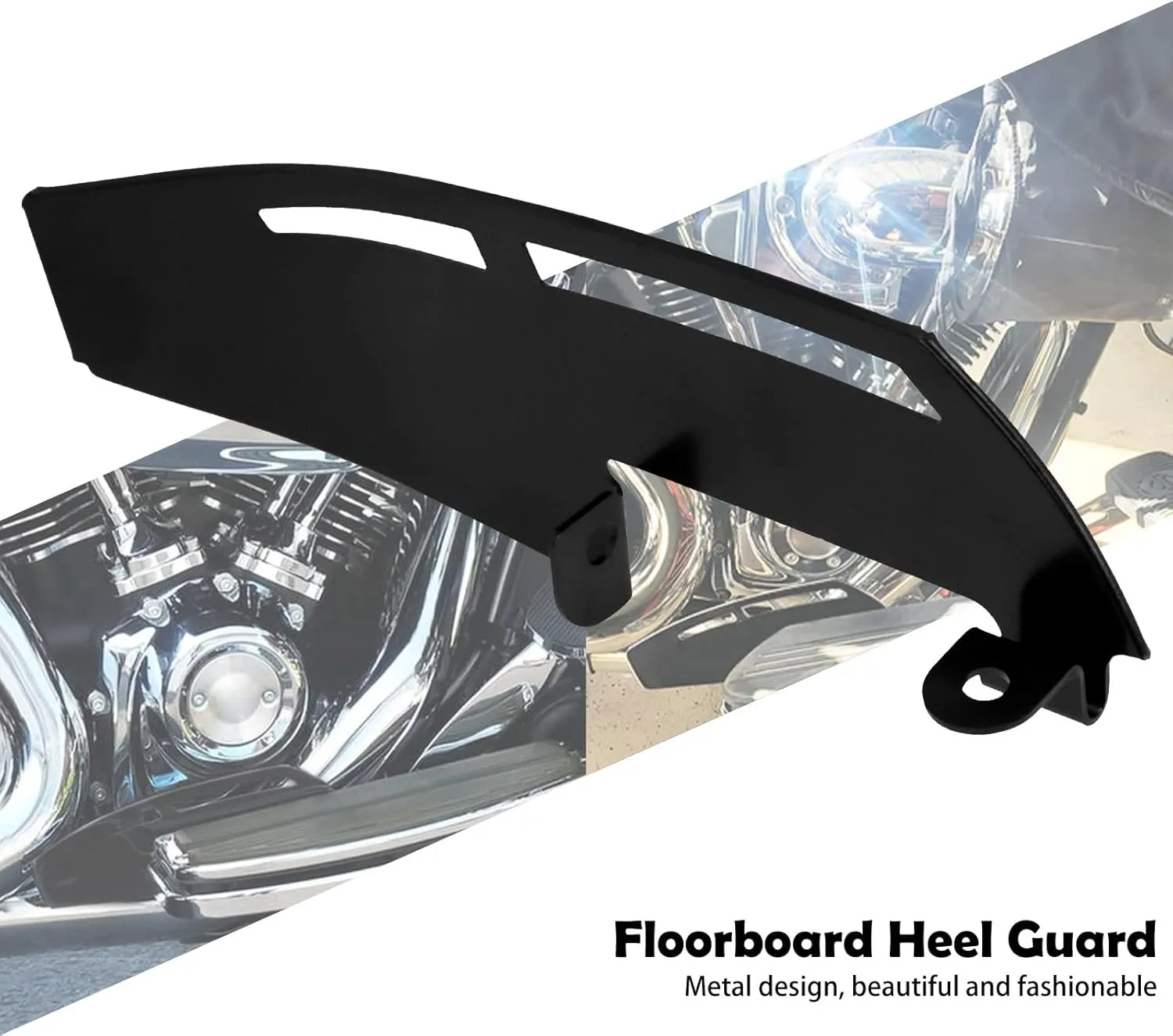Motorcycle Rider Footboard Heel Guard Fit for Harley Touring Road King Electra Glide Street Glide Ultra Limited Tri Glide Ultra FLD FL Softail (Black)