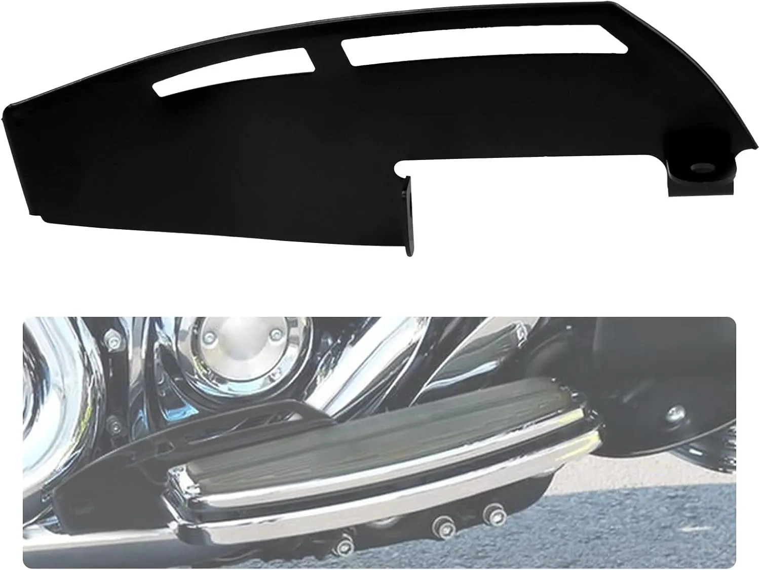 Motorcycle Rider Footboard Heel Guard Fit for Harley Touring Road King Electra Glide Street Glide Ultra Limited Tri Glide Ultra FLD FL Softail (Black)