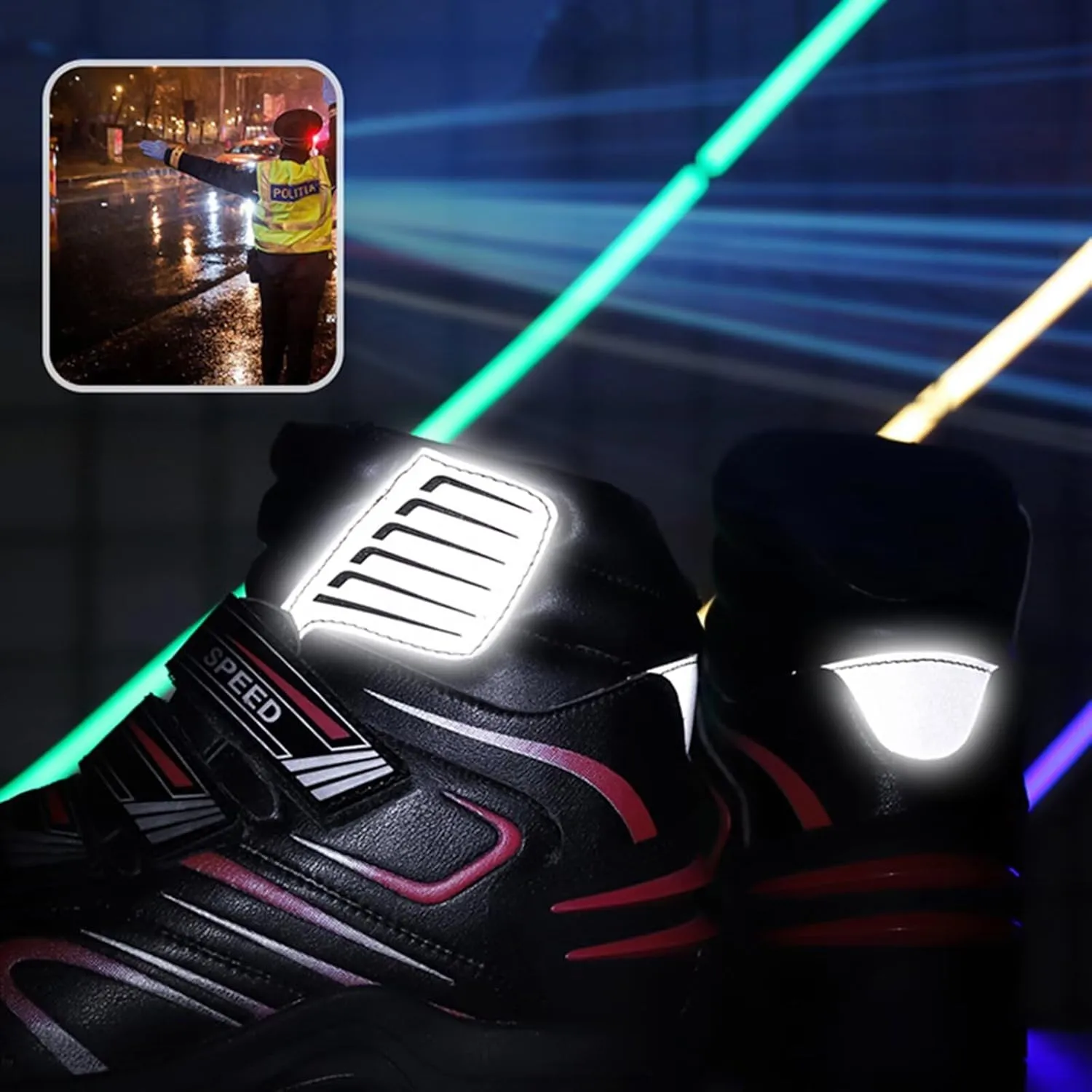 Motorcycle Shoes for Men Self-Adhesive Breathable Casual Road Street Motocross Protective Boots Extra Gear Shift Pad Waterproof Reflective Gear for Touring & Street