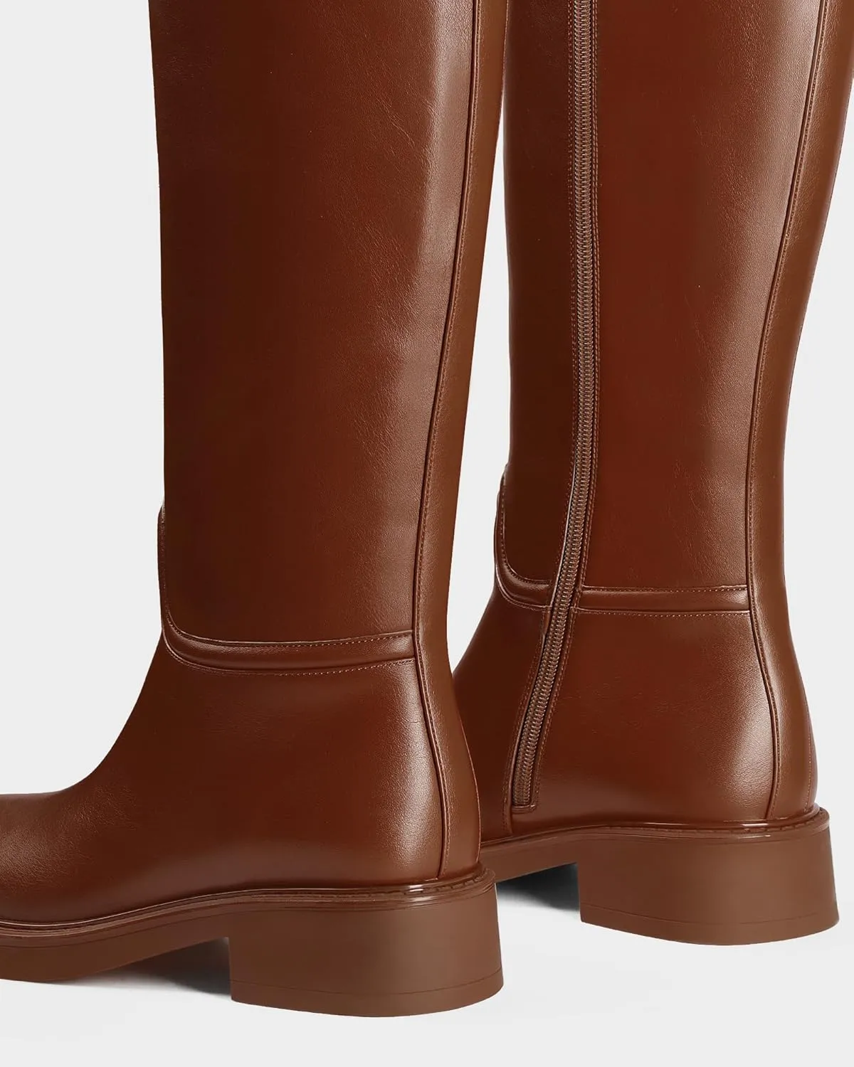 MUCCCUTE Knee High Boots for Women Chunky Low Block Heel Tall Boots Round Toe Comfort Long Fall Boots Pull On