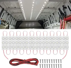 Nilight 60Leds Van Interior Light Kits 12V White Led Ceiling Lighting Kit for Truck Van RV Boats Caravans Trailers Lorries Transit 20 Modules (TL-39)