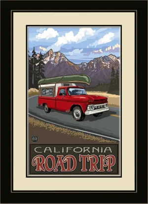 Northwest Art Mall PAL-0663 FGDM PRTM California Road Trip Pickup Mountains Framed Wall Art by Artist Paul A. Lanquist, 16 by 22-Inch