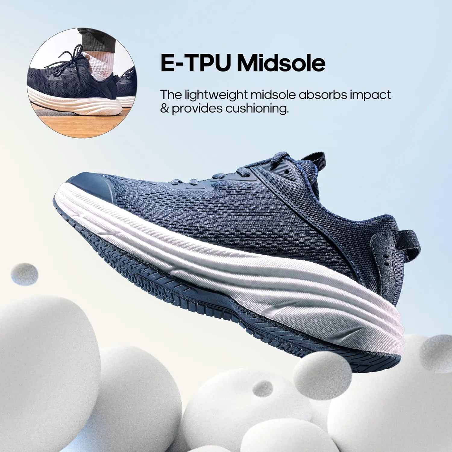 NORTIV 8 Men's Running Shoes, Comfortable Cushioning Sneakers, Breathable Non Slip Tennis Walking Athletic Footwear for Gym Workout Jogging