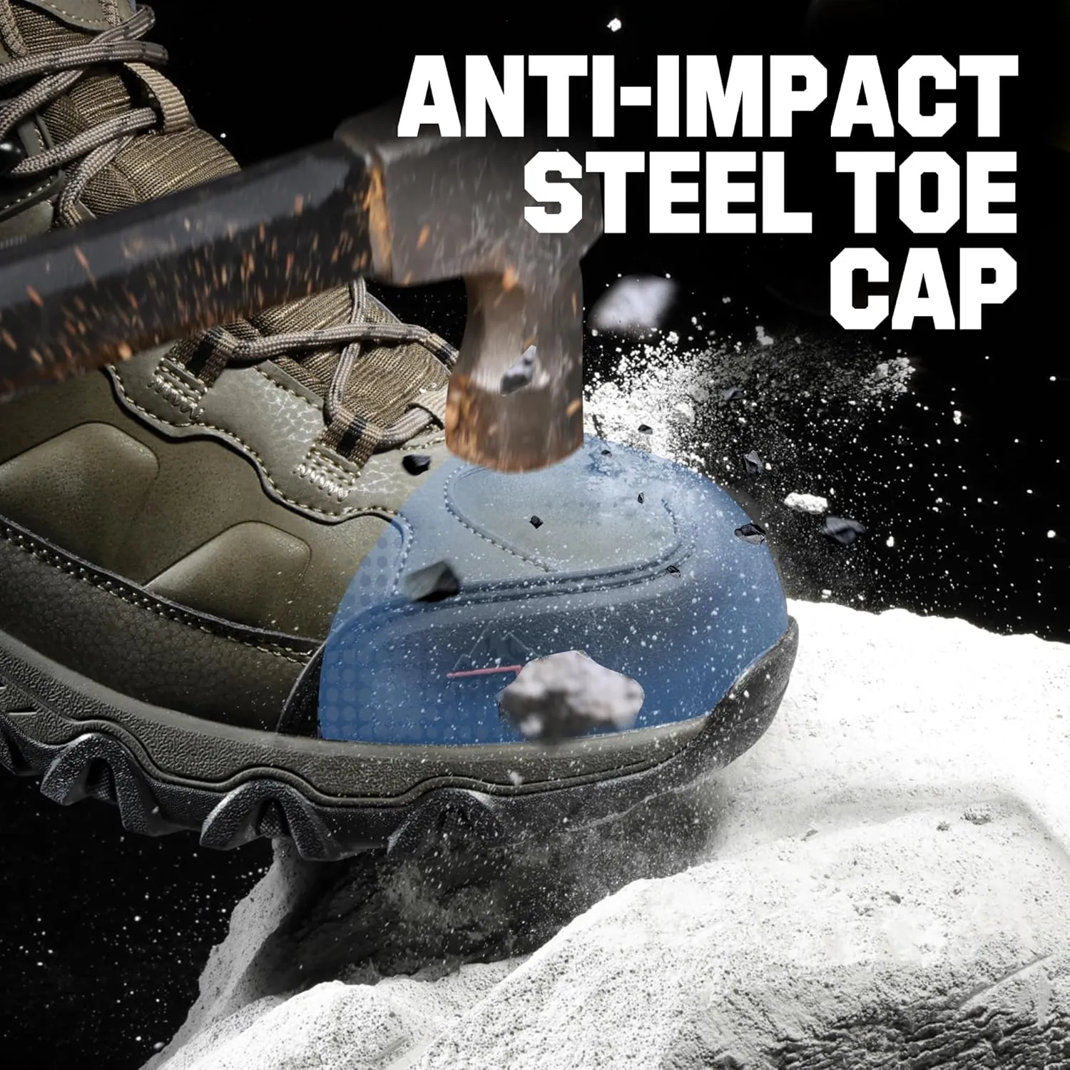 NORTIV 8 Waterproof Steel Toe Boots for Men Slip Resistant Safety Industrial Boots