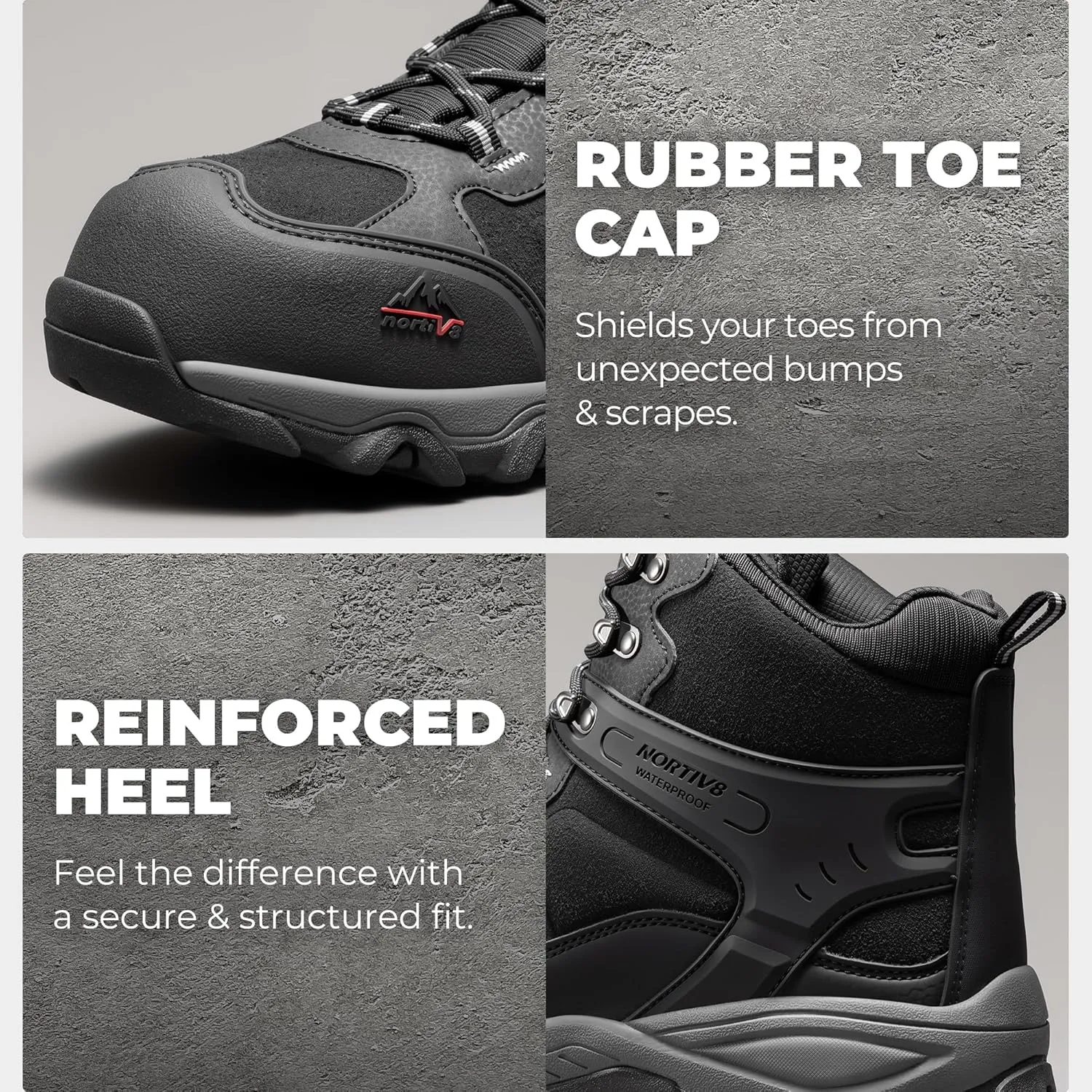 NORTIV 8 Waterproof Steel Toe Boots for Men Slip Resistant Safety Industrial Boots