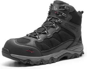 NORTIV 8 Waterproof Steel Toe Boots for Men Slip Resistant Safety Industrial Boots