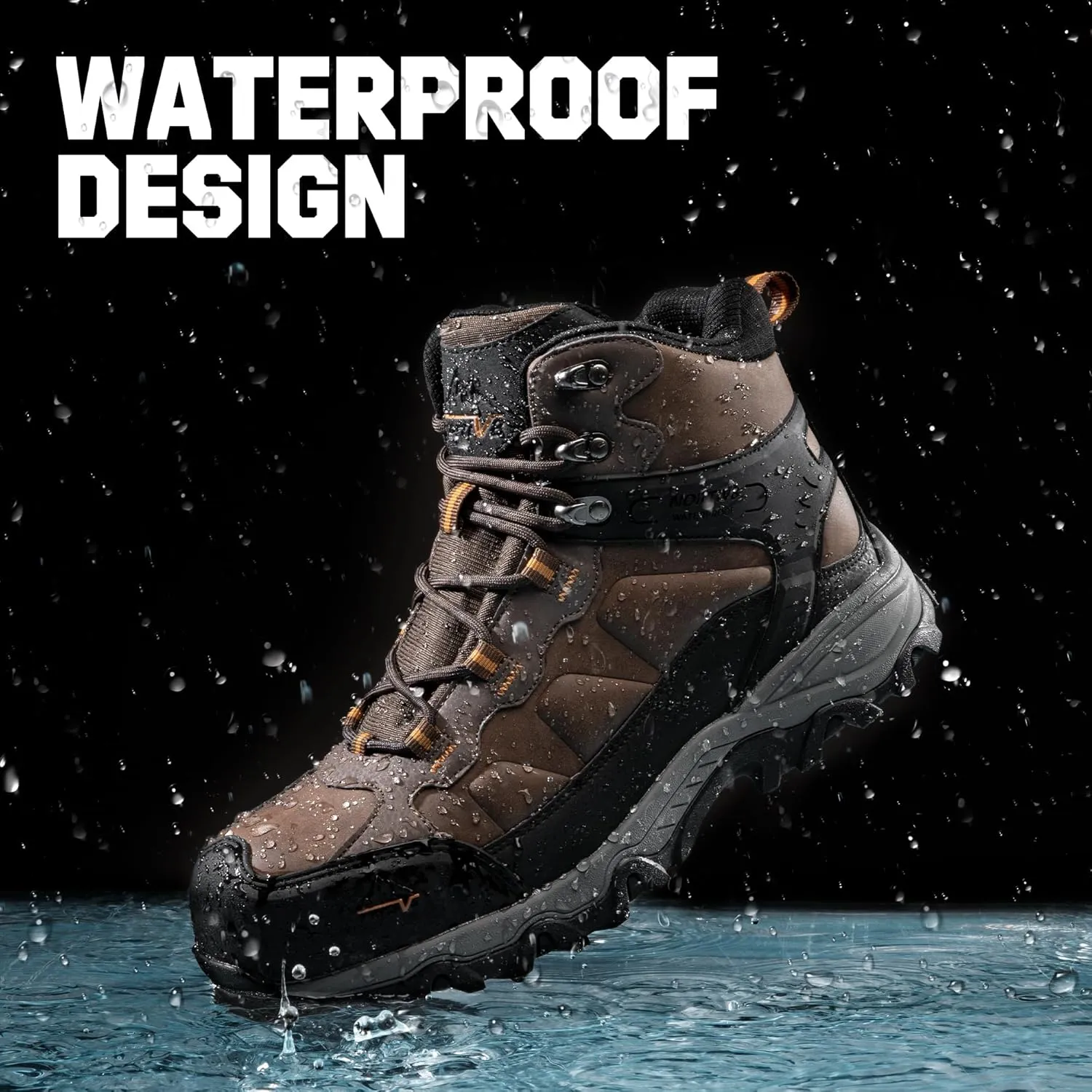NORTIV 8 Waterproof Steel Toe Boots for Men Slip Resistant Safety Industrial Boots