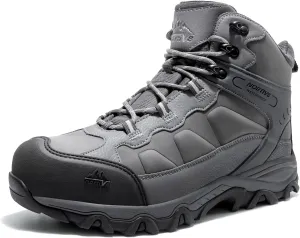 NORTIV 8 Waterproof Steel Toe Boots for Men Slip Resistant Safety Industrial Boots