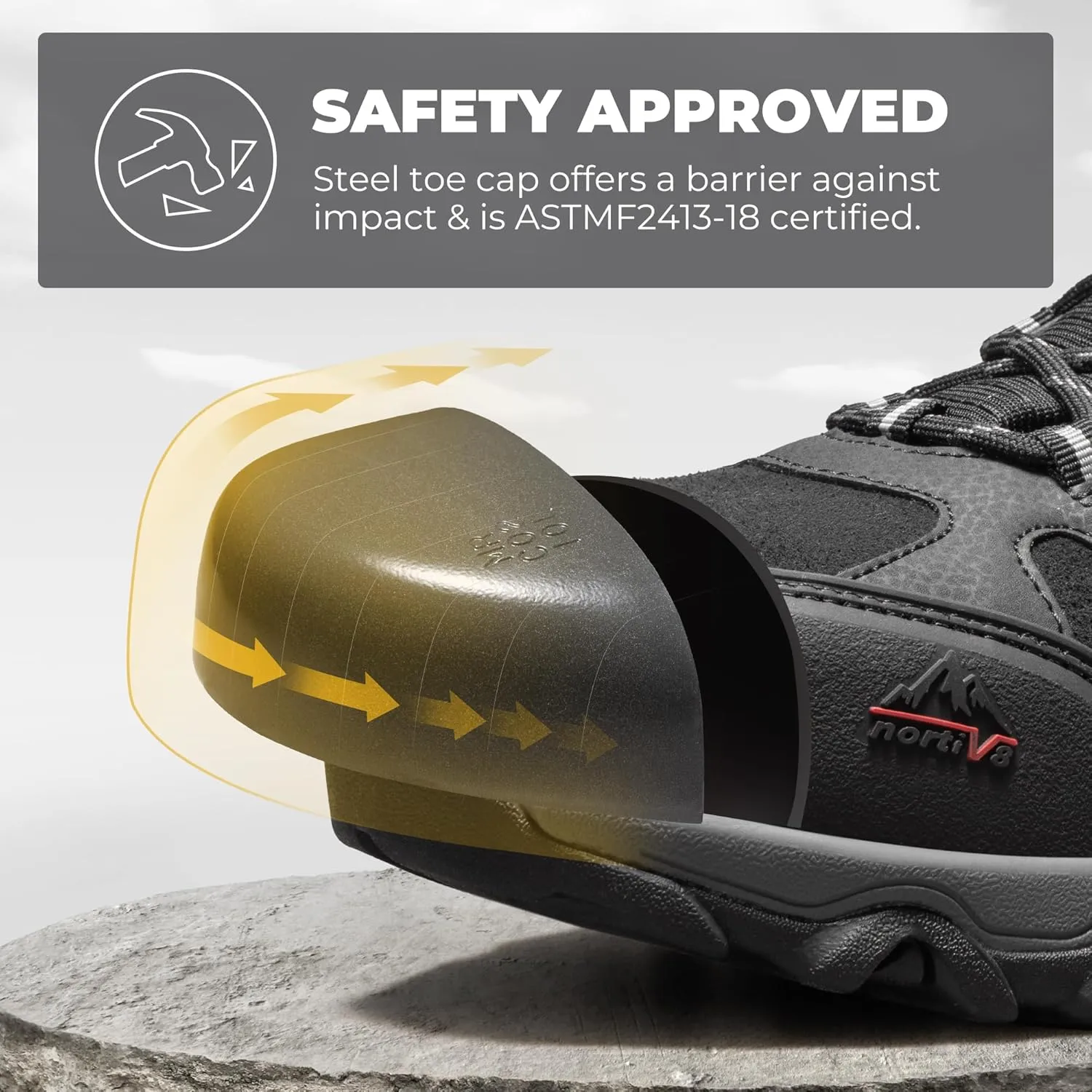 NORTIV 8 Waterproof Steel Toe Boots for Men Slip Resistant Safety Industrial Boots