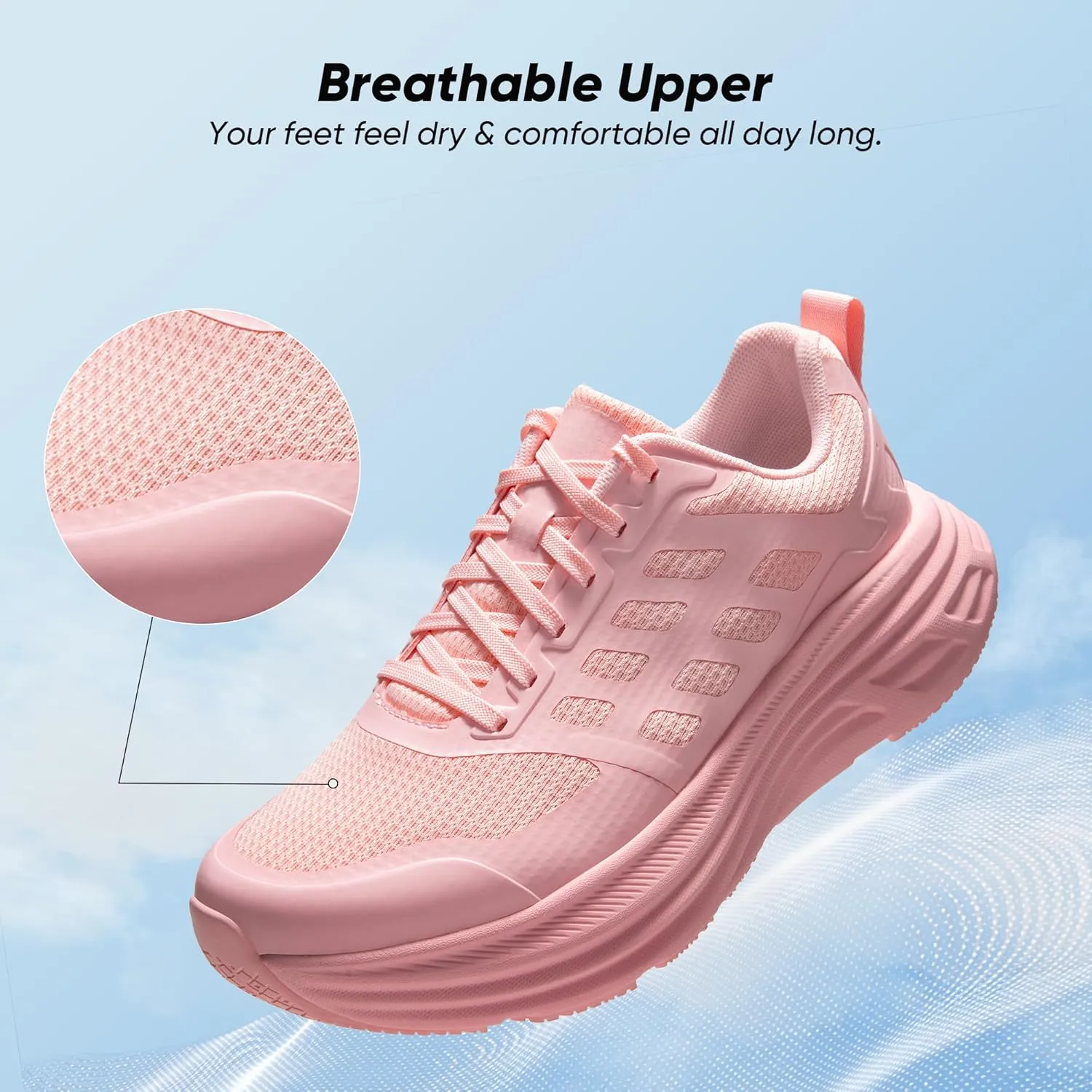 NORTIV 8 Women's Walking Shoes Cushion Running Tennis Shoes ActiveFloat Non-Slip Comfortable Breathable Workout Gym Sports Athletic Fashion Sneakers