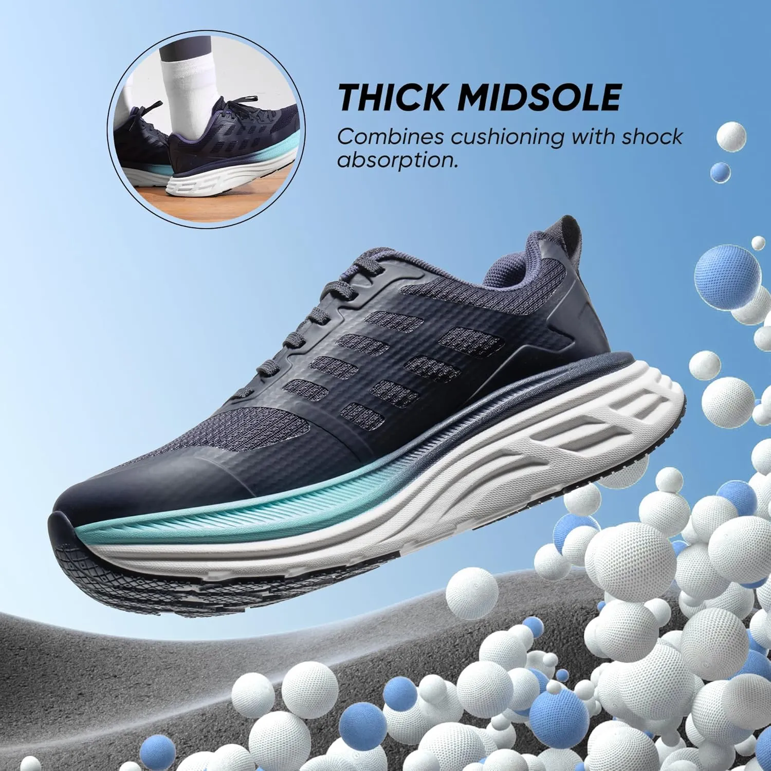 NORTIV 8 Women's Walking Shoes Cushion Running Tennis Shoes ActiveFloat Non-Slip Comfortable Breathable Workout Gym Sports Athletic Fashion Sneakers