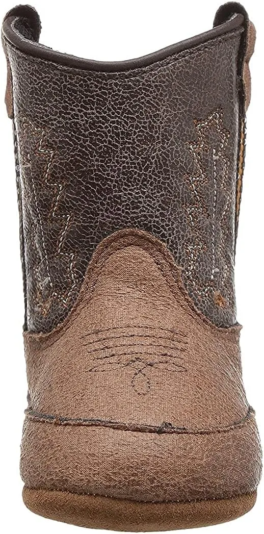 Old West Unisex-Baby Poppets Leather Boots with Velcro Closure