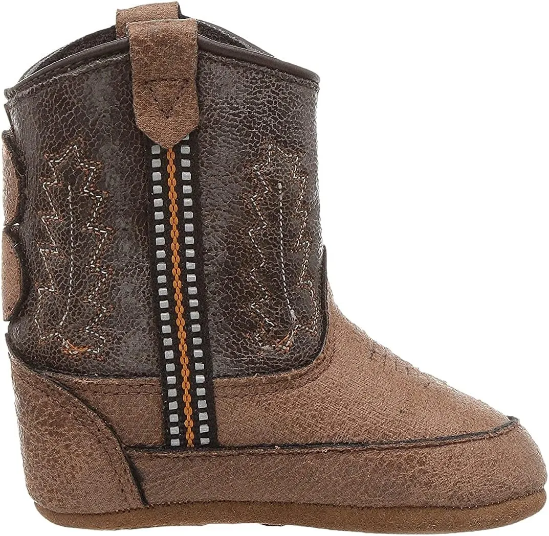 Old West Unisex-Baby Poppets Leather Boots with Velcro Closure