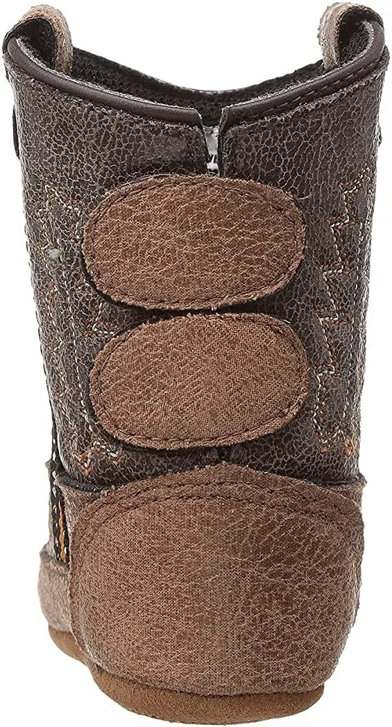 Old West Unisex-Baby Poppets Leather Boots with Velcro Closure