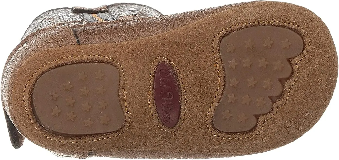 Old West Unisex-Baby Poppets Leather Boots with Velcro Closure