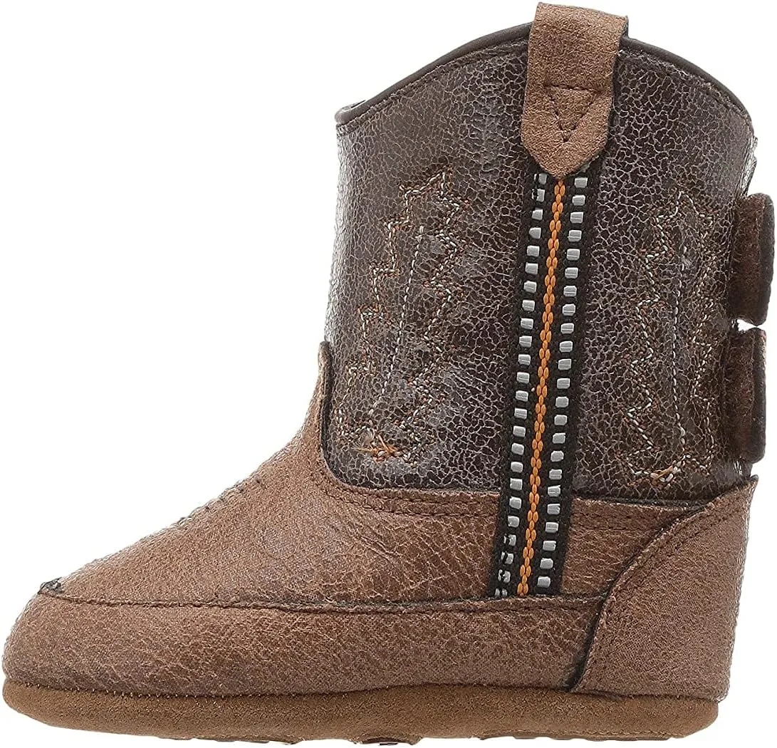 Old West Unisex-Baby Poppets Leather Boots with Velcro Closure
