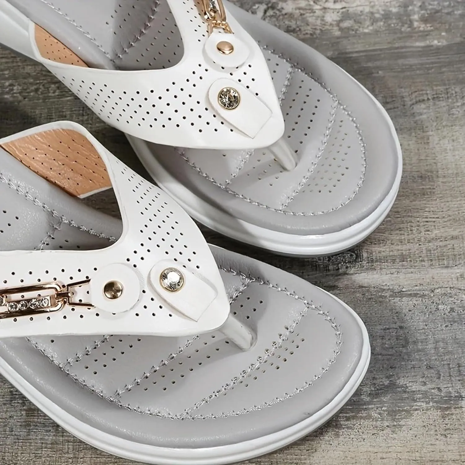 Orthopedic Platform Wedge Flip Flops for Women 2025 Summer Open Toe Dressy Comfortable Lightweight Sandals Beach Bohemia Casual Fashionable Outdoor Walking Slides Shoes with Arch Support