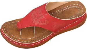 Orthopedic Wedge Flip Flops for Women Summer Dressy 2025 Summer Casual Open Toe Pattern Print Fashion Non Slip Slingback Silppers Wedge Beach Travel Walking Comfortable Sandals with Arch Support