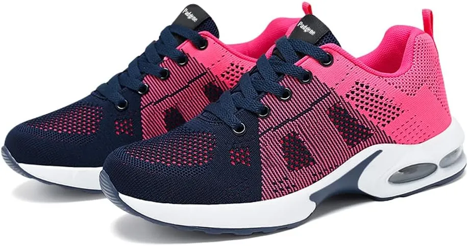 Padgene Womens Sneakers Air Cushion Running Shoes Lightweight Tennis Walking Shoes Mesh Breathable Gym Work Fashion Sneakers Athletic Comfortable Casual