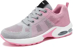 Padgene Womens Sneakers Air Cushion Running Shoes Lightweight Tennis Walking Shoes Mesh Breathable Gym Work Fashion Sneakers Athletic Comfortable Casual