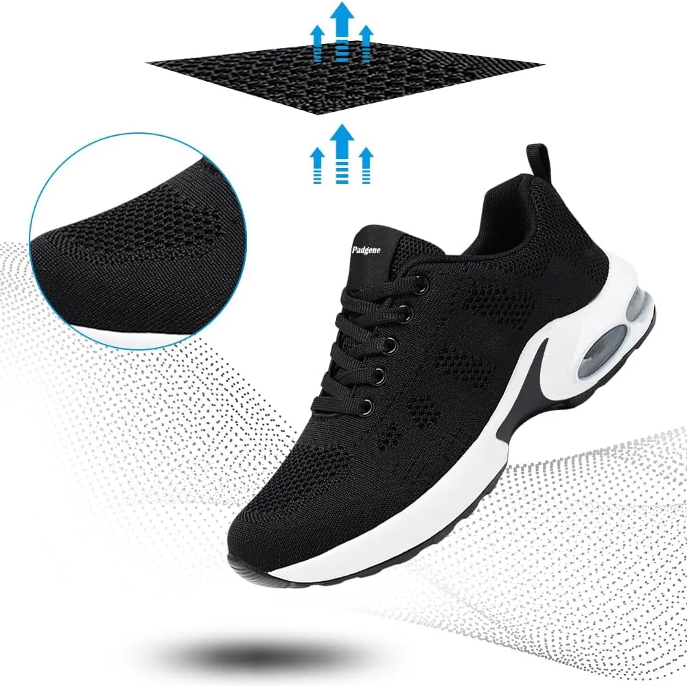 Padgene Womens Sneakers Air Cushion Running Shoes Lightweight Tennis Walking Shoes Mesh Breathable Gym Work Fashion Sneakers Athletic Comfortable Casual