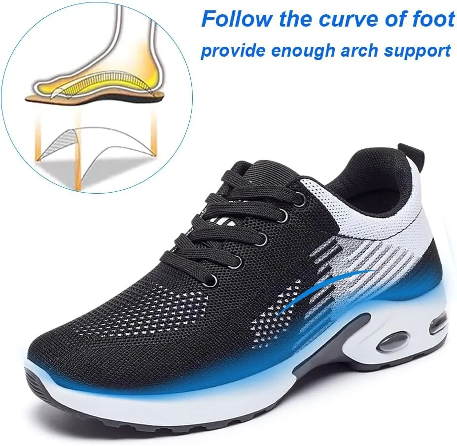 Padgene Womens Sneakers Air Cushion Running Shoes Lightweight Tennis Walking Shoes Mesh Breathable Gym Work Fashion Sneakers Athletic Comfortable Casual